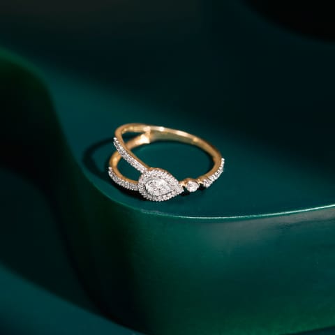 Intersecting Pear Diamond Ring
