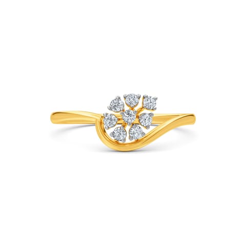 Chevron Flower Diamond Ring