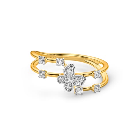 Dainty Butterfly Diamond Ring