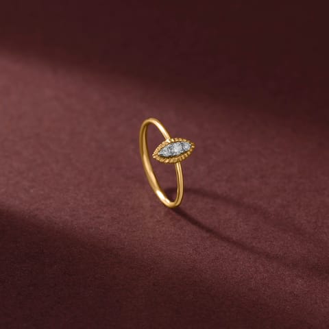Fluted Marquise Diamond Ring