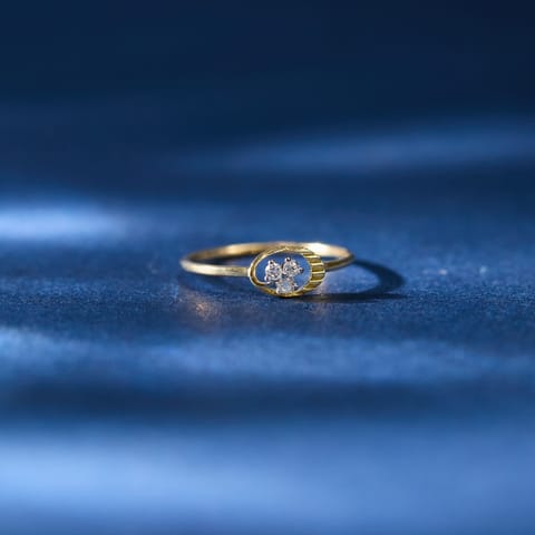 Trefoil Crescent Diamond Ring