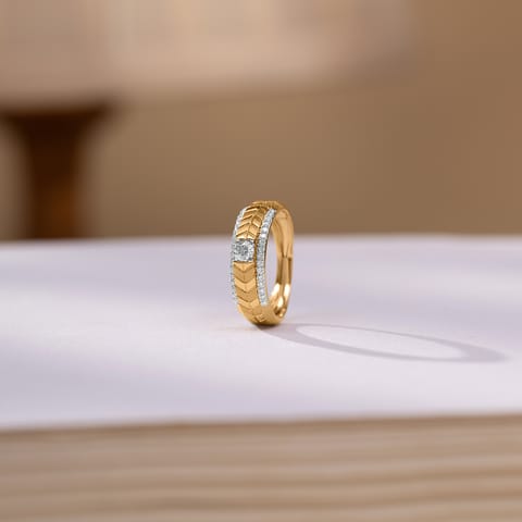 Textured Weave Diamond Ring for Men