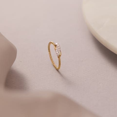 Whispering Leaf Diamond Ring
