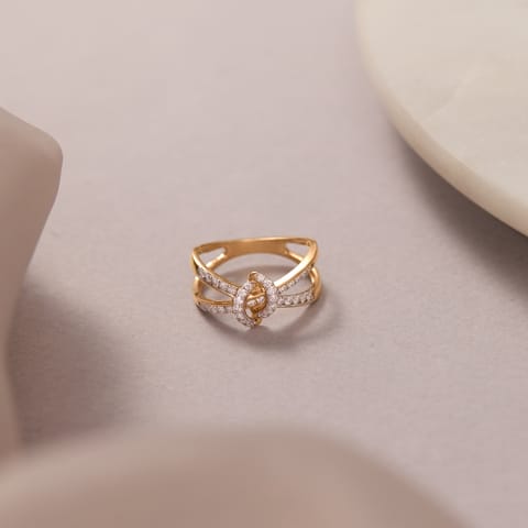 Double-Loop Diamond Ring