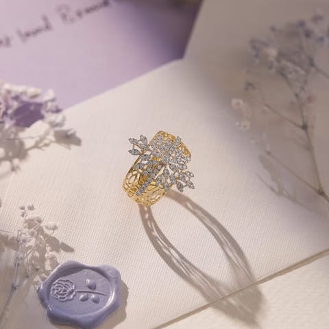 Wavelit Leaves Diamond Ring