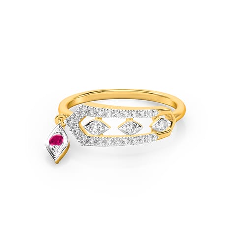 Gilded Geometric Cage Gemstone Ring Gilded Geometric Cage Gemstone Ring