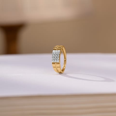 Triple-Row Diamond Ring for Men
