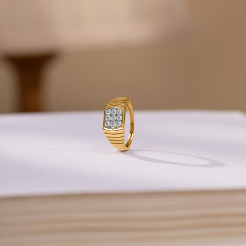 Ribbed Spark Diamond Ring for Men