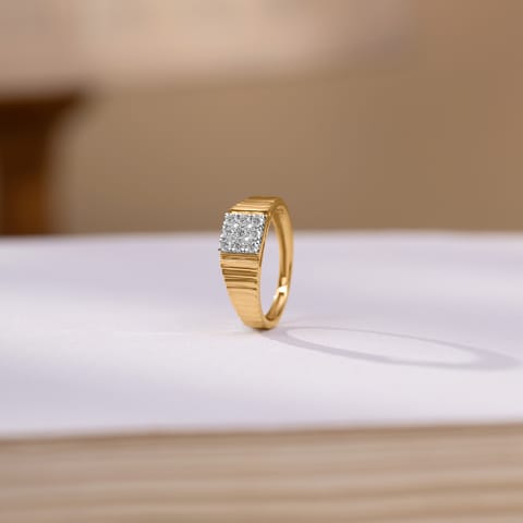 Stepping Grid Diamond Ring for Men