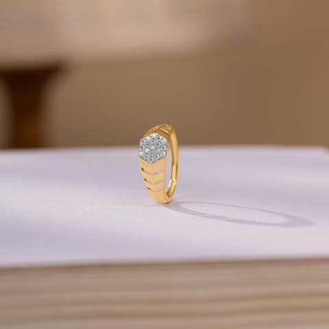 Chevron Glimmer Diamond Ring for Men