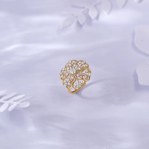 Scallop Moderne Diamond Ring