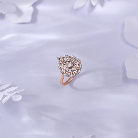 Blossoming Dewdrop Diamond Ring