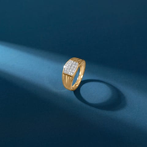 Cushion Grid Diamond Ring for Men