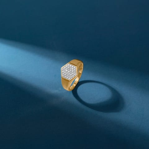 Hex Signet Diamond Ring for Men