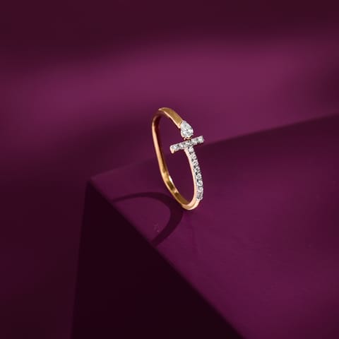 T Diamond Open Ring