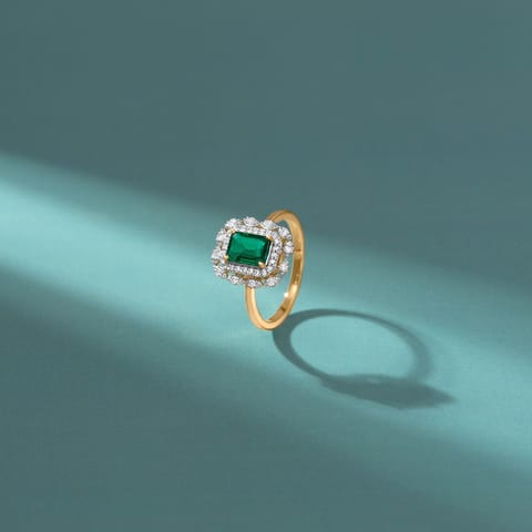 Gilded Green Gemstone Ring