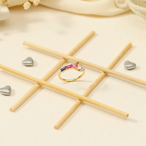 Pear Lines Gemstone Ring