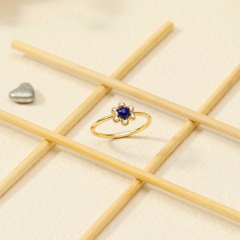 Floral Gild Gemstone Ring