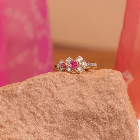 Bandhej Elegance Gemstone Ring
