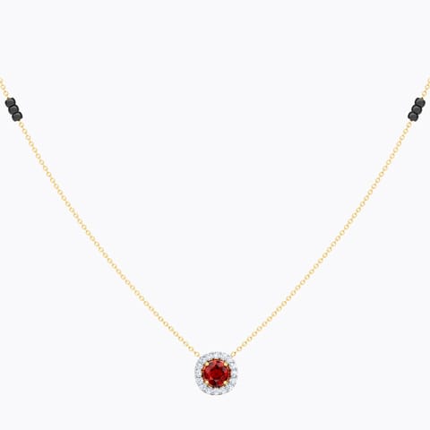 Anisha Gemstone Mangalsutra Diamond,Gemstone Mangalsutra 18 Karat Yellow Gold Anisha Gemstone Mangalsutra