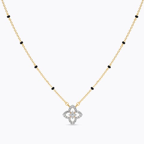 Diamond Mangalsutra 14 Karat Yellow Gold Willow Diamond Mangalsutra