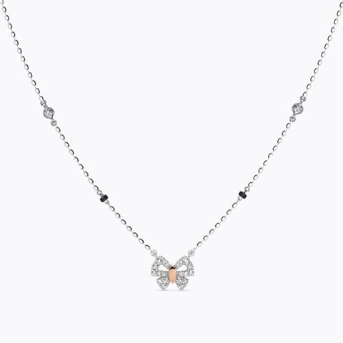 Ceri Butterfly Platinum Diamond Mangalsutra