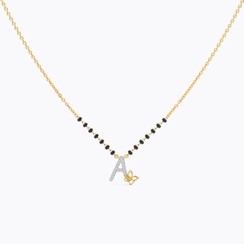 Fluttering Alphabet A Diamond Mangalsutra