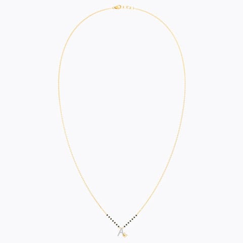 Fluttering Alphabet A Diamond Mangalsutra