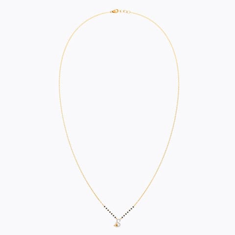 Fluttering Alphabet S Diamond Mangalsutra