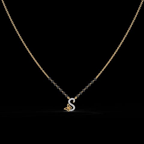 Fluttering Alphabet S Diamond Mangalsutra