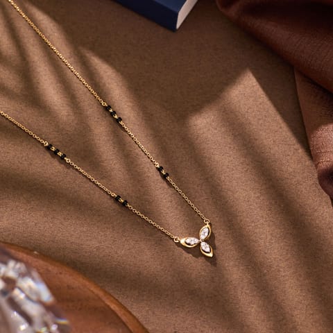 Floral Bezel Diamond Mangalsutra