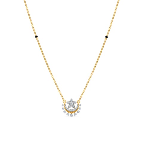 Sparkling Crescent Diamond Mangalsutra