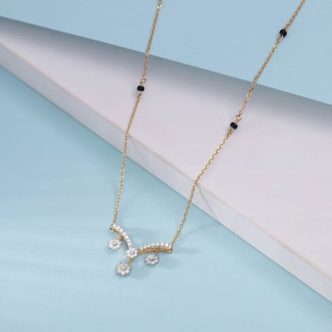Triple Blossom Diamond Mangalsutra