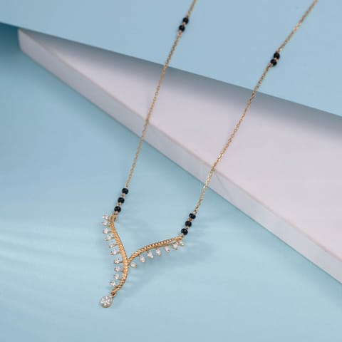 Evergreen Leafy Diamond Mangalsutra