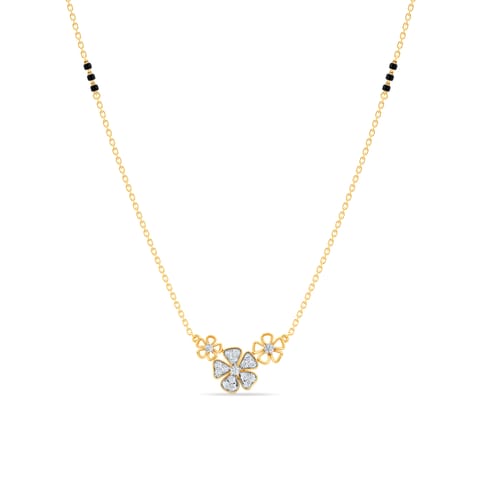 Blazing Floral Diamond Mangalsutra Blazing Floral Diamond Mangalsutra
