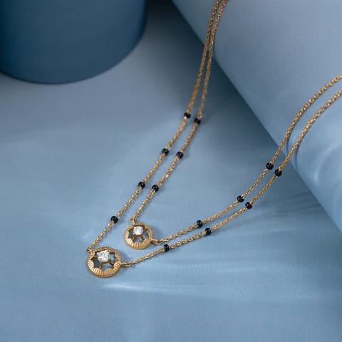 Medallion Fluted Diamond Mangalsutra Medallion Fluted Diamond Mangalsutra