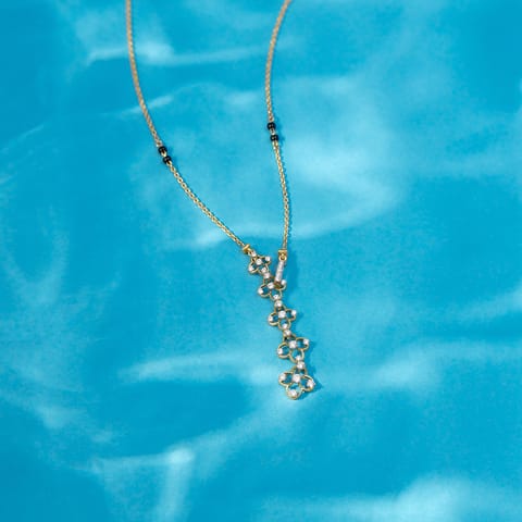 Cascading Quadrifold Diamond Mangalsutra