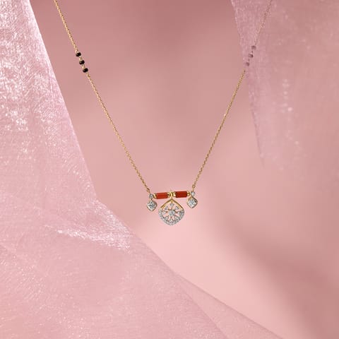 Coral drop Gemstone Mangalsutra Coral drop Gemstone Mangalsutra