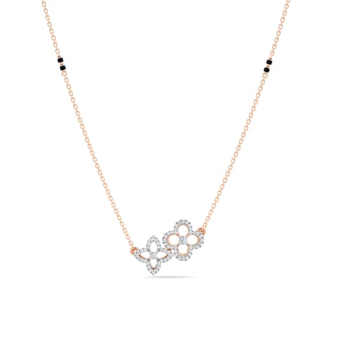 Fluer Noir Diamond Mangalsutra