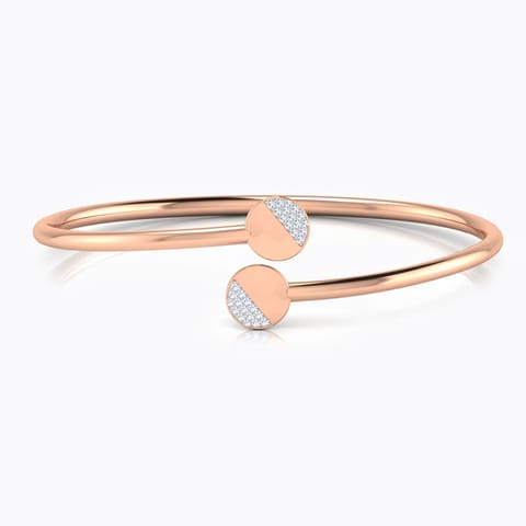 Hallie Stamped Diamond Bracelet Diamond Bracelets 18 Karat Rose Gold Hallie Stamped Diamond Bracelet