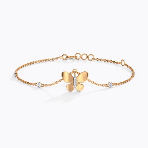 Elsa Diamond Butterfly Charm Bracelet