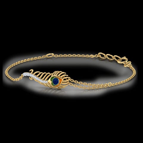 Peacock Feather Diamond Bracelet Peacock Feather Diamond Bracelet