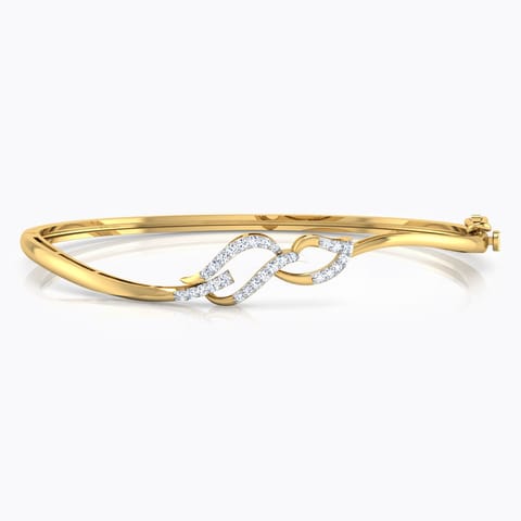 Curvy Leaf Diamond Bracelet