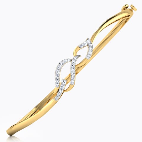 Curvy Leaf Diamond Bracelet
