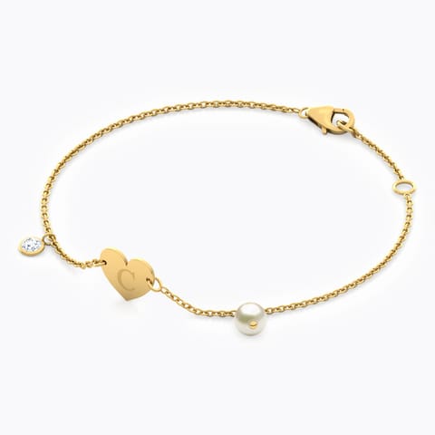 Alphabet C Pearl Bracelet
