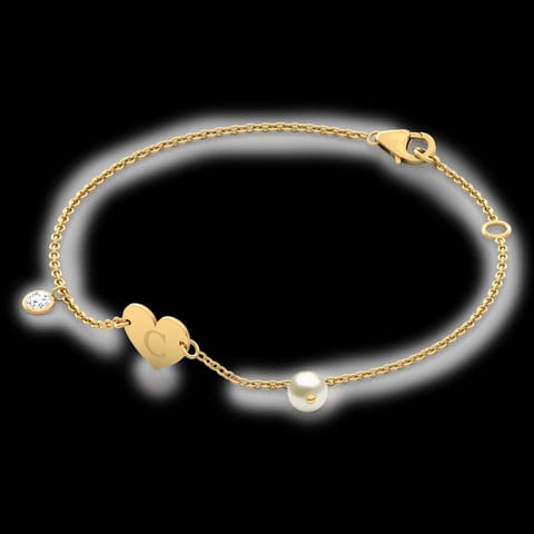 Alphabet C Pearl Bracelet