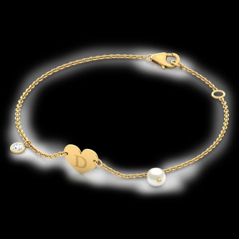 Alphabet D Pearl Bracelet Alphabet D Pearl Bracelet