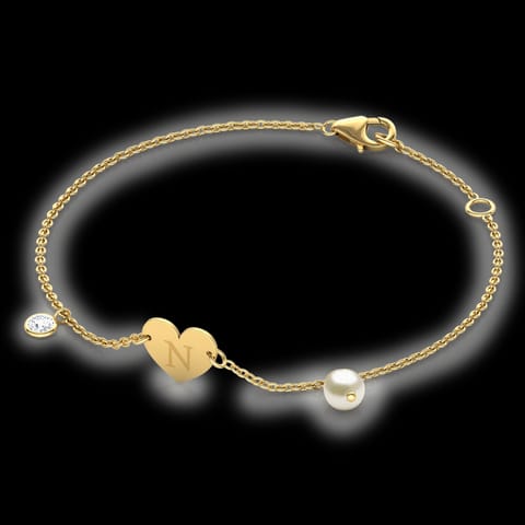 Alphabet N Pearl Bracelet