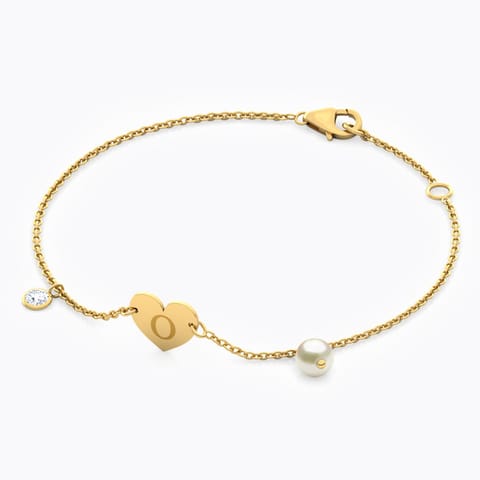 Alphabet O Pearl Bracelet