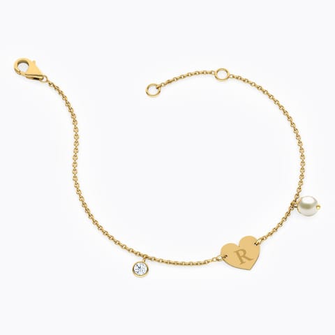 Alphabet R Pearl Bracelet Alphabet R Pearl Bracelet